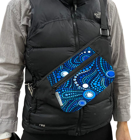 Fanny Pack or Crossbody Bag -  Large Blue Dots