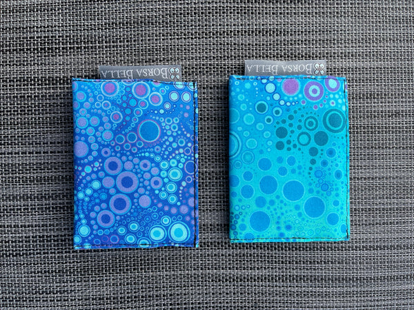 Card Holder RFID Protected -  Blue Dot Fabric