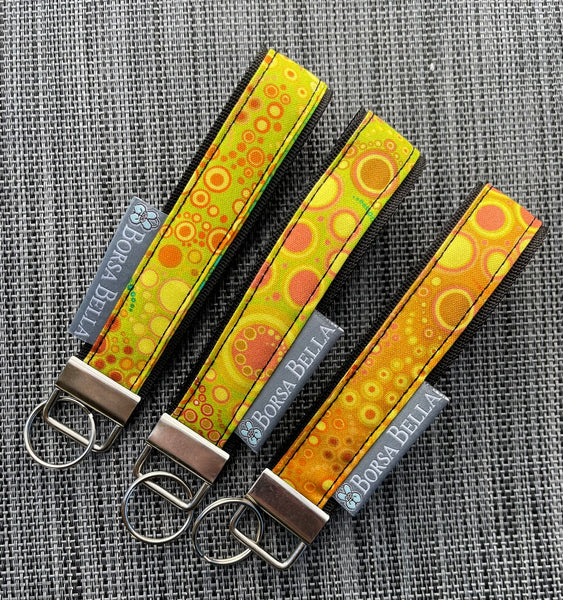 Keychain Wristlets -  Yellow Fabric