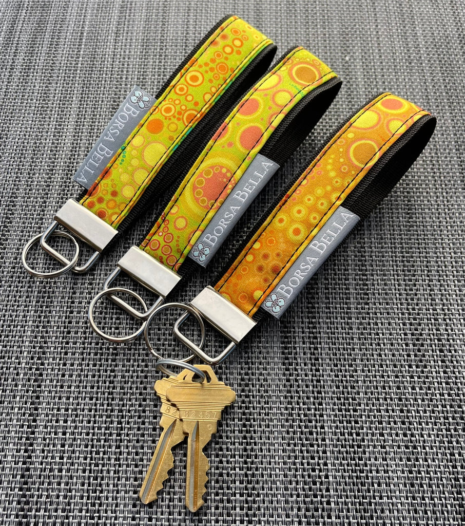 Keychain Wristlets -  Yellow Fabric