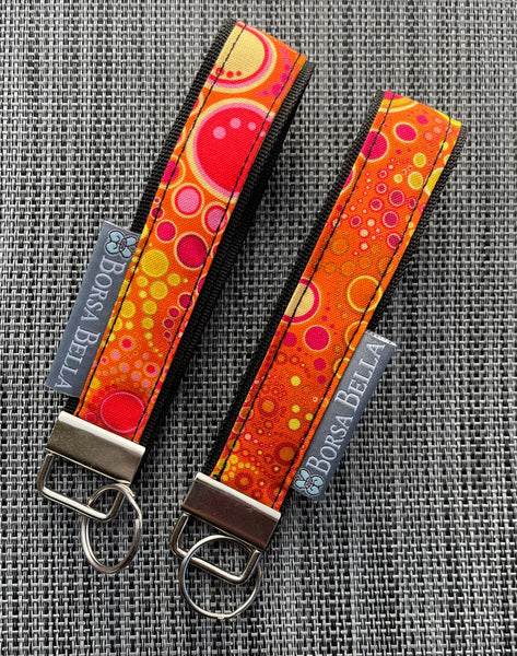 Keychain Wristlets - Orange Fabric