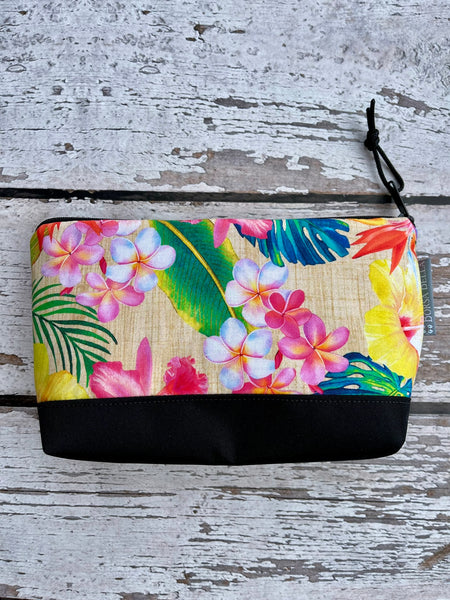 Side Kick Gusseted Zippered Pouch Hawiian Tropical Fabric
