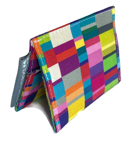 Card Holder RFID Protected - Bight Colorful Block Fabric
