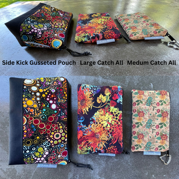 Side Kick Gusseted Zippered Pouch Cattitude Fabric