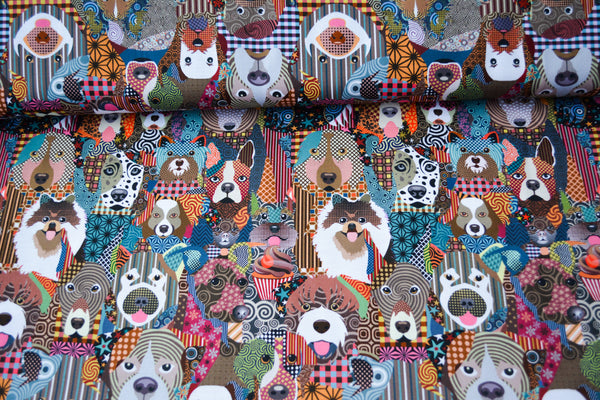 Water Bottle Crossbody Bag - Day Drinker - Dog Fabric