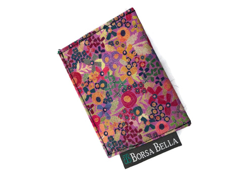 Card Holder RFID Protected - Tiny Pink Floral Fabric