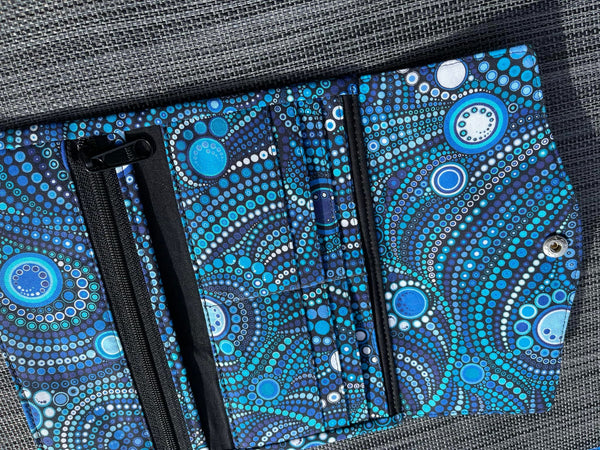 Wallet - Slim Large Wallet - Light Weight - Blue Kraken Fabric