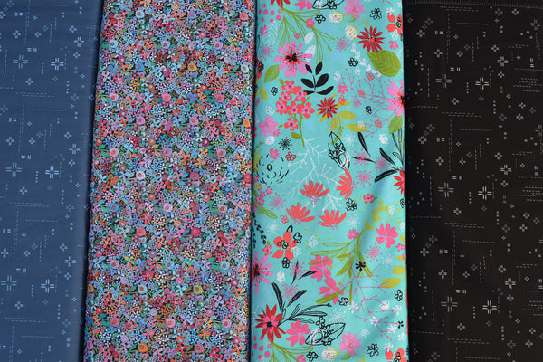 Convertible Backpack Flaps -   Mini Wild Flowers Fabric