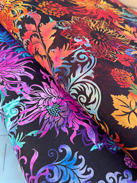 Large Messenger Bag - Floragraix Purple Fabric