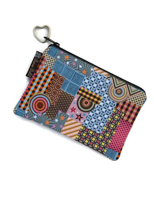 Catch All Zippered Pouch - Geometric Fabric