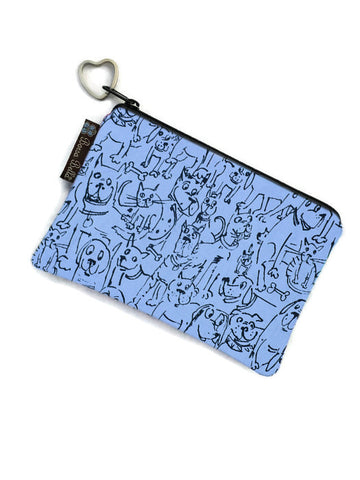 Catch All Zippered Pouch - Puppy Party Fabric