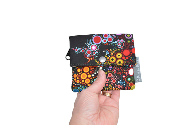 Small Slim Wallet - Light Weight - Added RFID Fabric - Happy Fabric