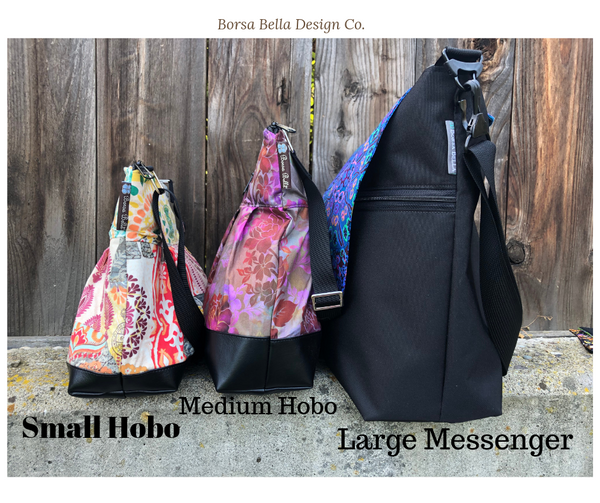 Hobo Purse Cross Body - Shoulder Bag - Blue Violet Fabric