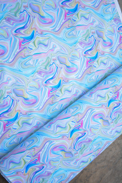 Catch All Zippered Pouch - Pastel Swirls Fabric