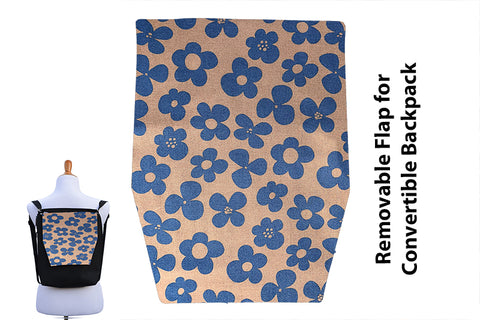 Convertible Backpack Flaps - Blue Bayou Fabric