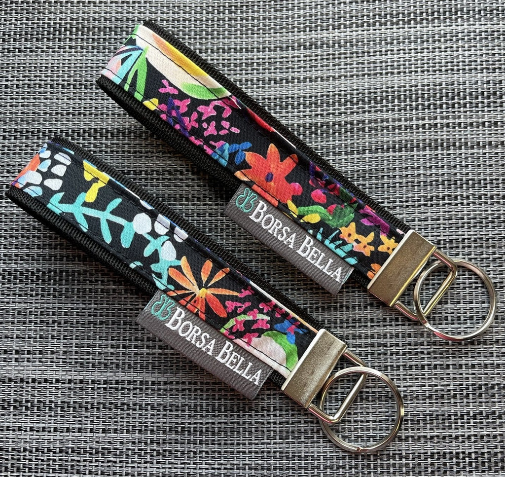 Keychain Wristlets - Painted Petals Fabric