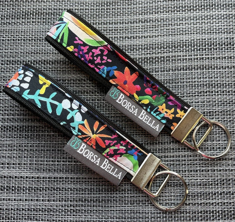 Keychain Wristlets - Painted Petals Fabric