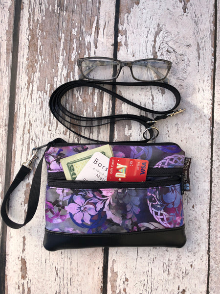 Deluxe Long Zip Phone Bag - Converts to Cross Body Purse - Halcyon Fabric