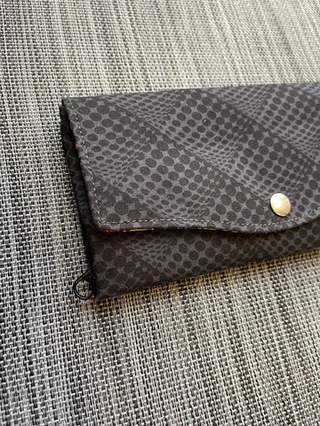 Wallet - Slim Large Wallet - Light Weight - Pop Dot Black Fabric