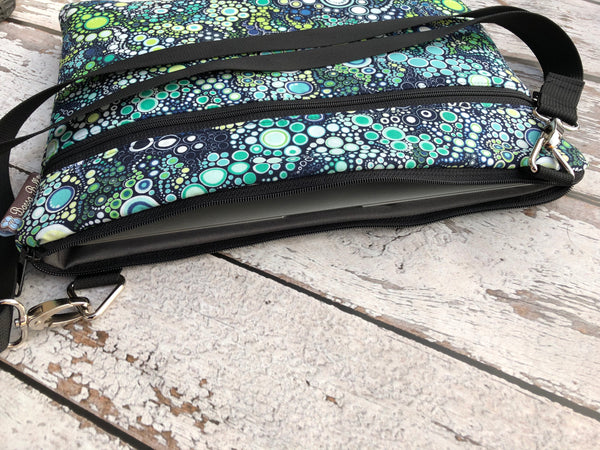 Laptop Bags - Shoulder or Cross Body - Adjustable Nylon Straps - Garden Party Fabric