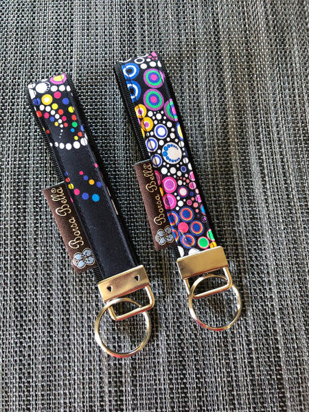 Keychain Wristlets -   Glorious Dots Fabric