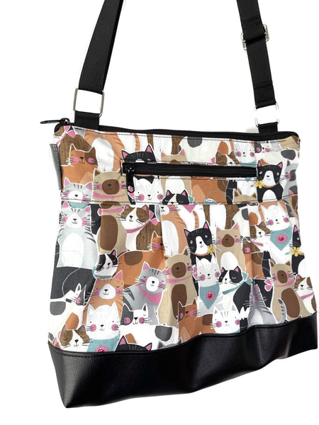 Hobo Purse Cross Body - Shoulder Bag - Cattitude Fabric