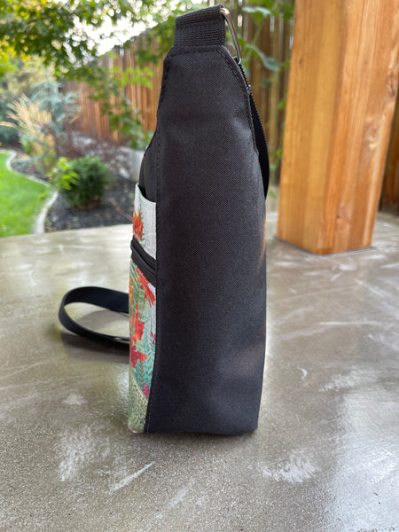 Water Bottle Crossbody Bag - Day Drinker - FernTastic Fabric Pocket