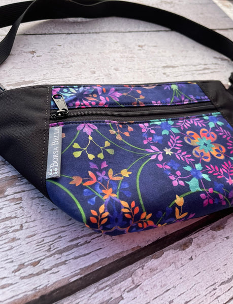 Fanny Pack or Crossbody Bag - Blue Violet Fabric