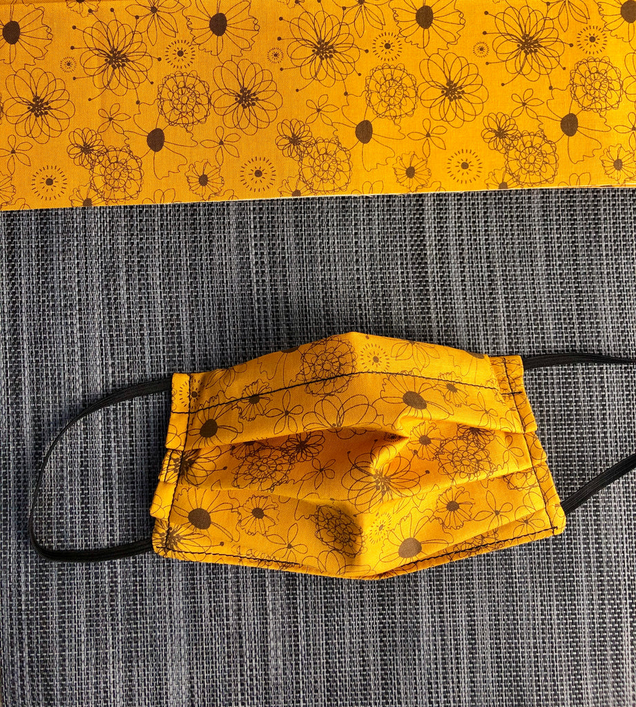 2 or 3 layer Face Mask Limited Edition - Autumn Yellow Fabric