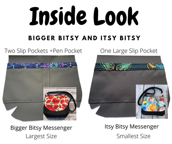 Itsy Bitsy/Bigger Bitsy Messenger Purse - Black Beauty Fabric