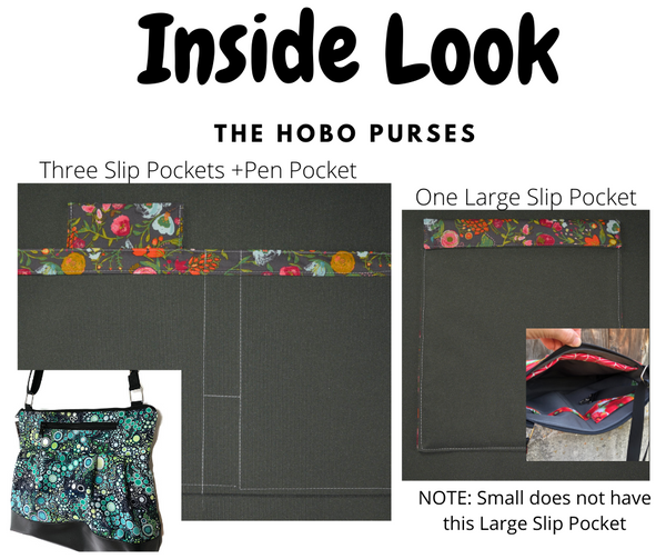 Hobo Purse Cross Body - Shoulder Bag - Happy BOARDER  Fabric