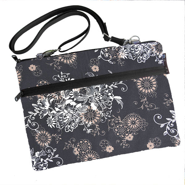 Laptop Bags - Shoulder or Cross Body - Adjustable Nylon Straps - Black Beauty Fabric