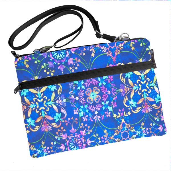 Laptop Bags - Shoulder or Cross Body - Adjustable Nylon Straps - Blue Violet Fabric