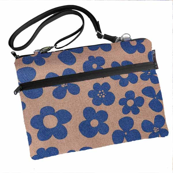 Laptop Bags - Shoulder or Cross Body - Adjustable Nylon Straps - Blue Bayou Canvas Fabric