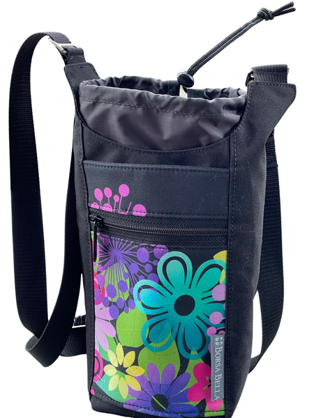 Water Bottle Crossbody Bag - Day Drinker - Groovy Garden Pocket